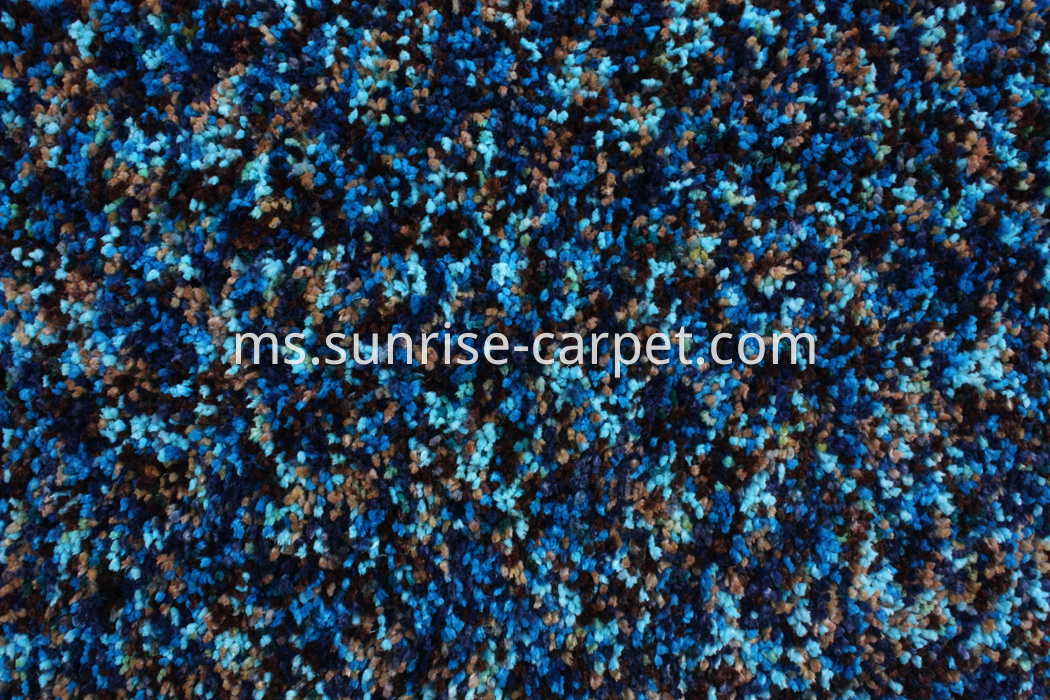 Microfiber Shaggy Rug Space dye Blue color